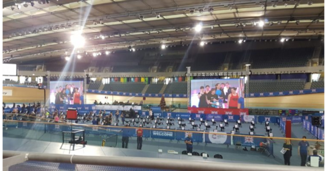 scene from last year's Hartpury Indoor Rowing Champs