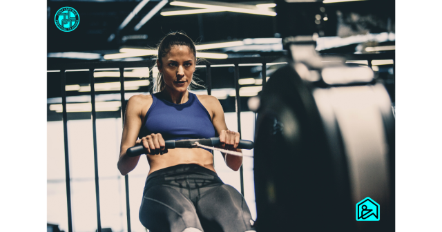 woman on rowing machine