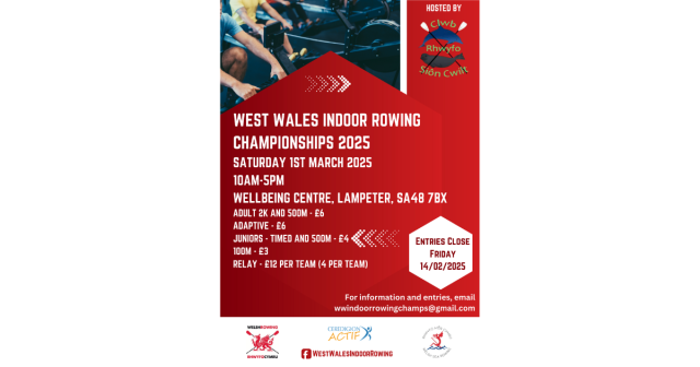 est Wales indoor rowing competition poster