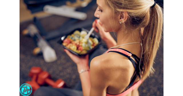 female athlete eating