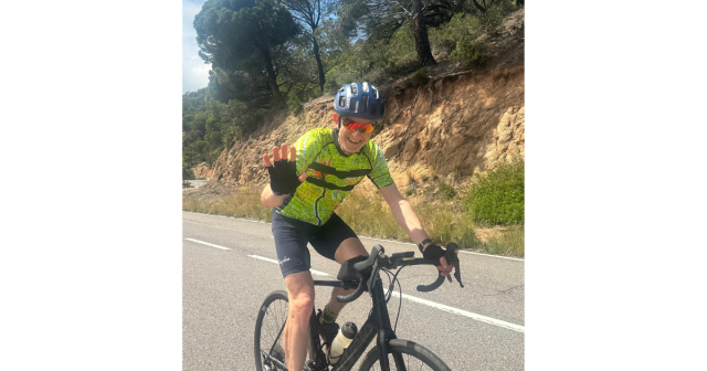 Edward cycling in Spain