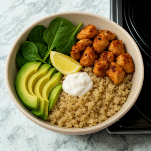 Protein-Packed Chicken, Quinoa & Avocado Bowl