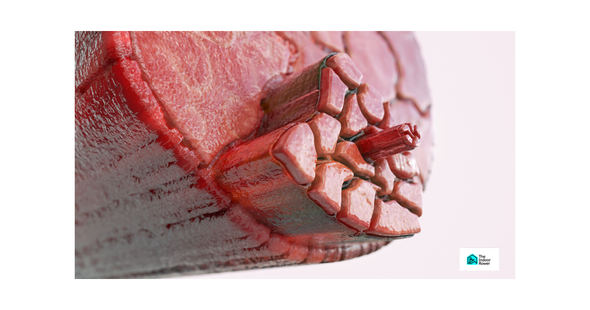 Close-up view of muscle fibres