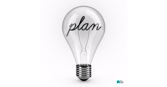 Light bulb illustration with the word “plan” written inside