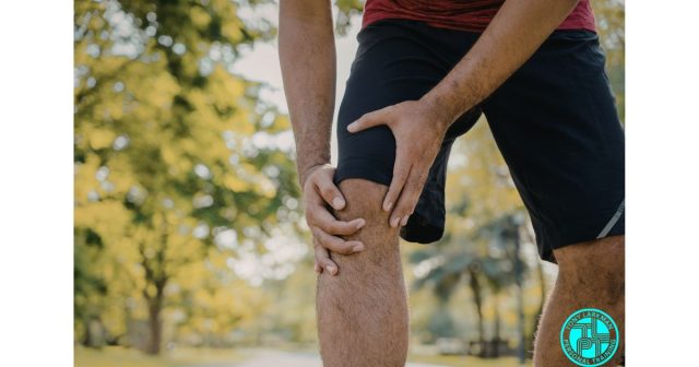 Runner holding knee in pain highlighting common overuse injury from running