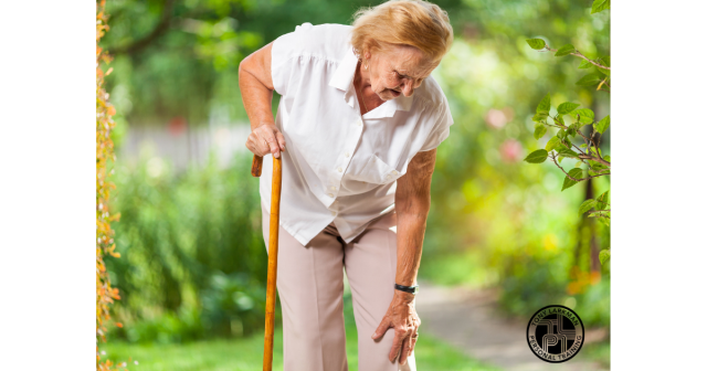 Older woman showing signs of age-related muscle loss after 50