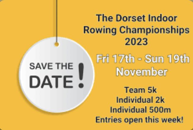 Dorest Indoor Rowing Champs 2023 poster 17-19th November virtual racing