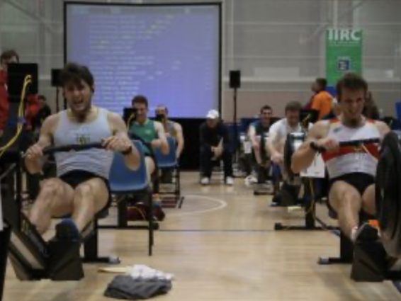 Open men competing at the Irish Indoor Rowing Champs 2023