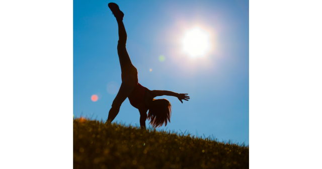 woman yoga in sunshine